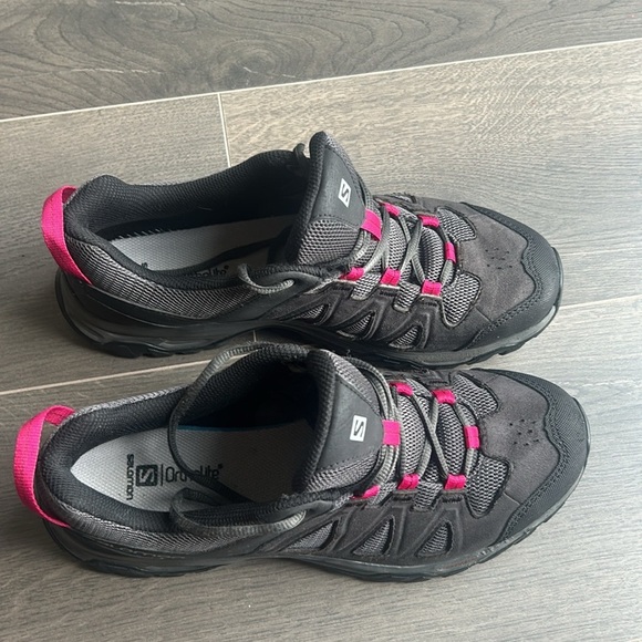 Salomon Contagrip Ortholite Black Hiking Trail Shoes Sneakers Women size 9.5 - Picture 11 of 13
